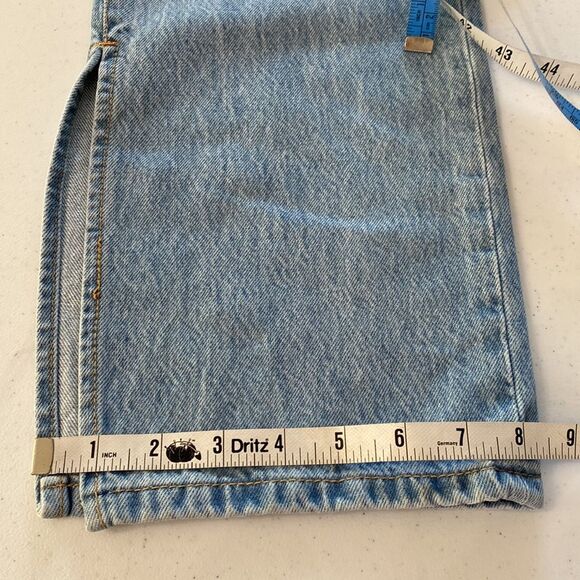 Blank NYC The Cooper Slim Straight Leg High Rise Button Fly Jeans Slit Hem Rigid - Picture 13 of 16